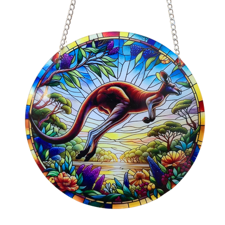 15cm Acrylic Suncatcher - Red Kangaroo