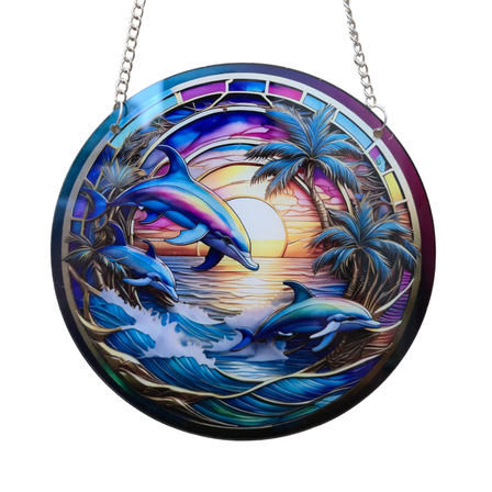 15cm Acrylic Suncatcher - Dolphins