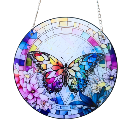 15cm Acrylic Suncatcher - Colourful Butterfly 