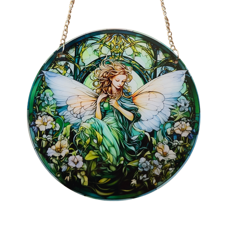 15cm Acrylic Suncatcher - Green Garden Fairy