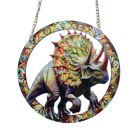 15cm Acrylic Suncatcher - Triceratops