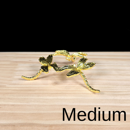 Medium Gold Dragonfly Metal Sphere Stand