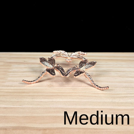 Medium Rose Gold Dragonfly Metal Sphere Stand