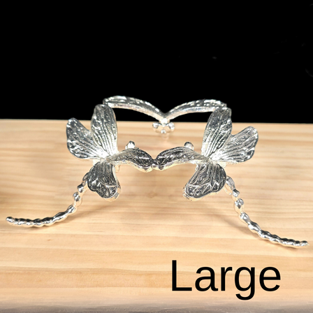 Large Silver Dragonfly Metal Sphere Stand