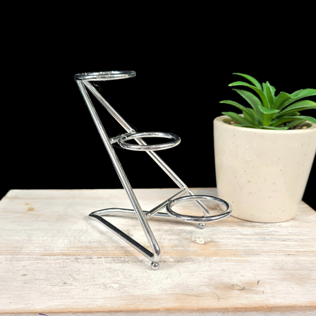 Silver 3 Sphere Tiered Metal Stand
