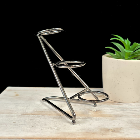 Gunmetal Grey 3 Sphere Tiered  Metal Stand