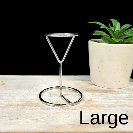 Large Silver Metal Diamond Stand