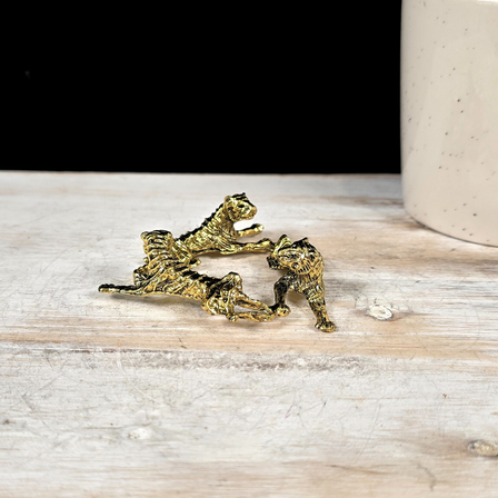 Gold Tiger Metal Sphere Stand