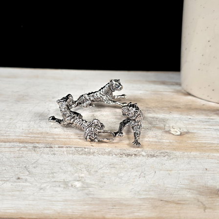 Silver Tiger Metal Sphere Stand