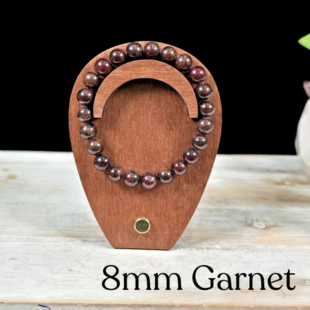 8mm Garnet Gemstone Bracelet
