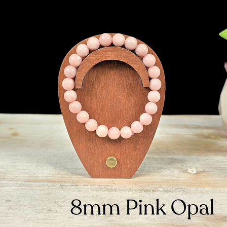 8mm Pink Opal Gemstone Bracelet