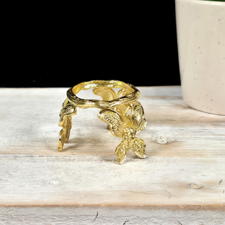 Gold Butterfly Metal Sphere Stand