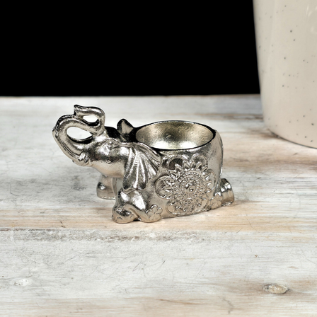 Silver Elephant Metal Sphere Stand