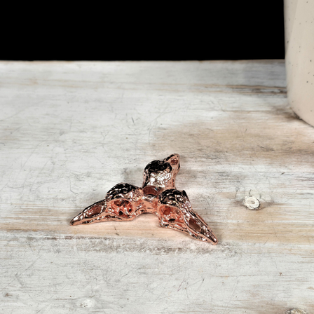Rose Gold Raven Skull Metal Sphere Stand