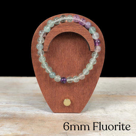6mm Fluorite Gemstone Bracelet