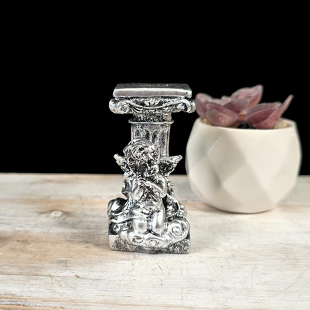  Silver Cherub Sphere Stand 