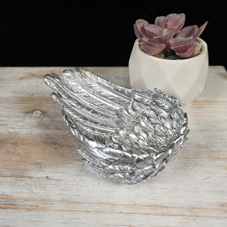 Silver Angel Wing Sphere Stand/Trinket Dish 
