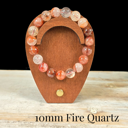 10mm Fire Quartz Gemstone Bracelet
