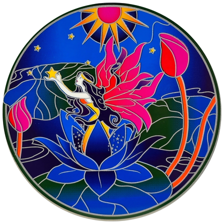 Angel Fairy Healing Mandala 14cm Sunseal Glass Sticker
