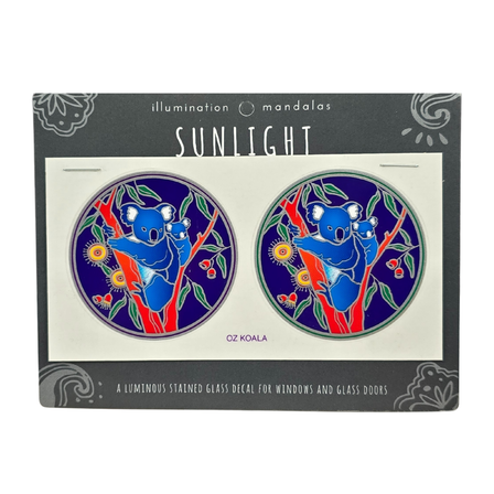 2 x Oz Koala 6cm Sunseal Glass Sticker