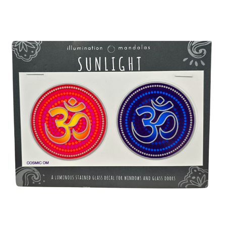 2 x Cosmic Om 6cm Sunseal Glass Sticker