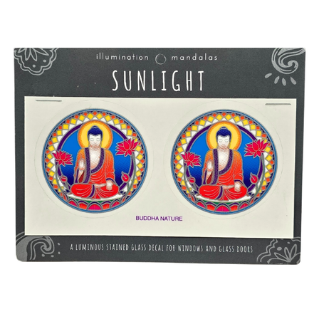 2 x Buddha Nature 6cm Sunseal Glass Sticker