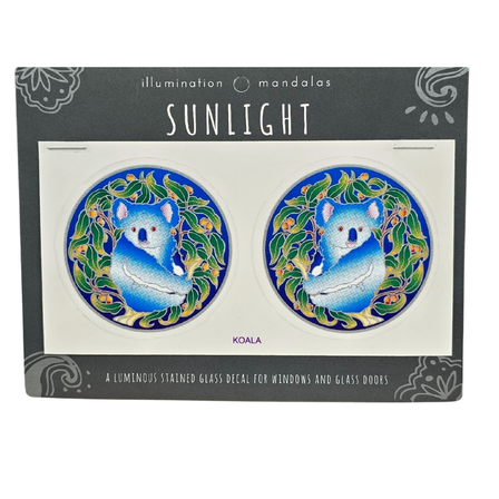 2 x Koala 6cm Sunseal Glass Sticker