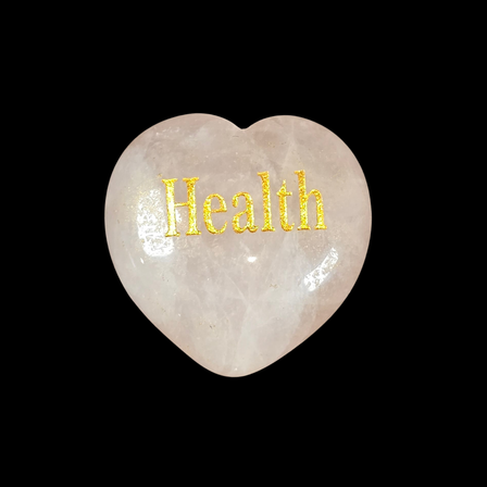 3cm Rose Quartz Heart with Affirmation - Health
