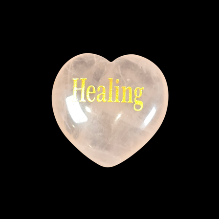 3cm Rose Quartz Heart with Affirmation - Healing