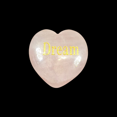 3cm Rose Quartz Heart with Affirmation - Dream
