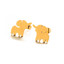 Gold Plated Stainless Steel Stud Earrings - Elephant