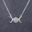 Triple Moon Goddess Necklace - Agate