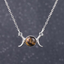 Triple Moon Goddess Necklace - Tiger Eye
