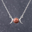 Triple Moon Goddess Necklace - Goldstone