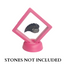7cm Small Square Floating Display Stand - Dark Pink