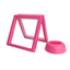 9cm Medium Square Floating Display Stand - Dark Pink