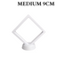 9cm Medium Square Floating Display Stand - White