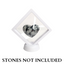 9cm Medium Square Floating Display Stand - White