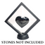 11cm Large Square Floating Display Stand - Black