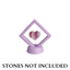 7cm Small Square Floating Display Stand - Purple
