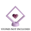 9cm Medium Square Floating Display Stand - Purple