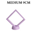 9cm Medium Square Floating Display Stand - Purple