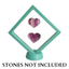 11cm Large Square Floating Display Stand - Turquoise