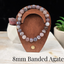 8mm Banded Agate Gemstone Bracelet