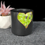 8cm Heart Crystal Geode Planter - Peridot & Amethyst
