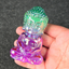 Aura Coated Selenite Buddha - Green/Purple