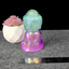 Aura Coated Selenite Buddha - Green/Purple