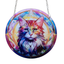 15cm Acrylic Suncatcher - Colourful Cat