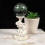 White Sitting Elephant Sphere Stand