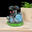 Blue Snail with Mushrooms Sphere Stand